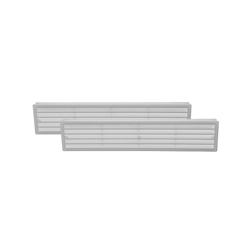 Vent Systems 17.7" x 3.5" Inches Pack of 2 White Door Grille - Two Sided Door Louvers - Ventilation Air Register - Indoor Vent Grates - Bathroom, Cabinet, Garage Through The Door Vent Cover