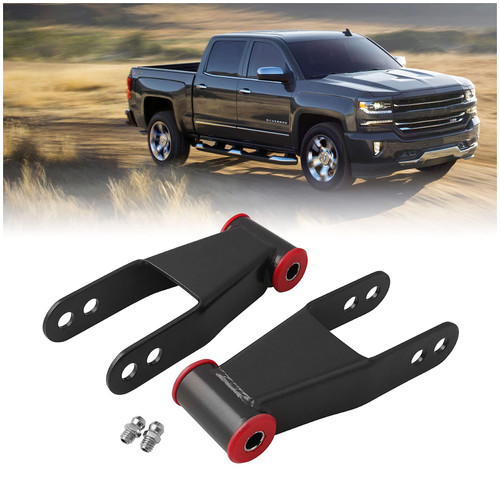 2" Rear Drop Lowering Shackle Suspension Kit Compatible with 1988-1998 Chevy & GMC C1500/C2500 1988-2019 Silverado Sierra 1500 Replaces # 410520