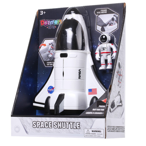 Dazmers Spaceship Shuttle Toy with Astronaut Figure, Lights Up with Light and Blast Off Sound Effects - Fun Rocket Ship Space Toys for Kids, Space Shuttle Toys, Toy Spaceship, Space Toy for Boys 5-8