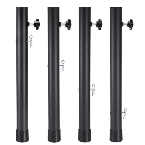 OwnMy Set of 4 Folding Table Leg Extenders Heavy Duty Folding Table Legs for Straight and Bent Tables, Adjustable Folding Table Leg Risers Table Height Extenders Metal Folding Table Risers, 17 Inch