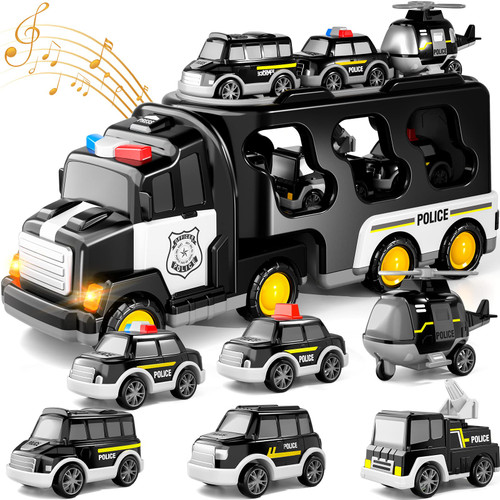 Doloowee Police Truck Toys Toddlers 3 4 5 6 Years Old, 7 in 1 Truck Friction Power Toy Car Christmas Birthday Gifts for Boys & Girls 3-5 Years Old Doloowee Police Truck Toys Toddlers 3 4 5 6 Years Old, 7 in 1 Truck Friction Power Toy Car Christmas Birthday Gifts for Boys & Girls 3-5 Years Old