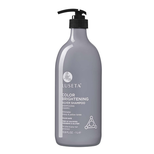 Luseta Color Brightening Silver Shampoo Eliminate Brassy Tones in Blonde Deep Nourishment for Silver & Gray Hair,Add Shine to Color Treated Hair 33.8oz