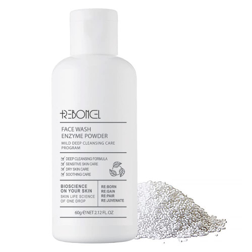 Reboncel Enzyme Powder Cleanser Pore minimizer, Exfoliating Face Wash with Amino Acids Papaya and Algae Extract for oily combination skin, 60g