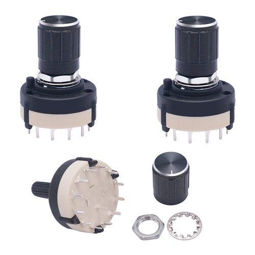 HEPUP 3pcs 2P6T Band Switch Band Channel Rotary Selector Switch 2 Pole 6 Position Selectable Position (Size : 1P12T)