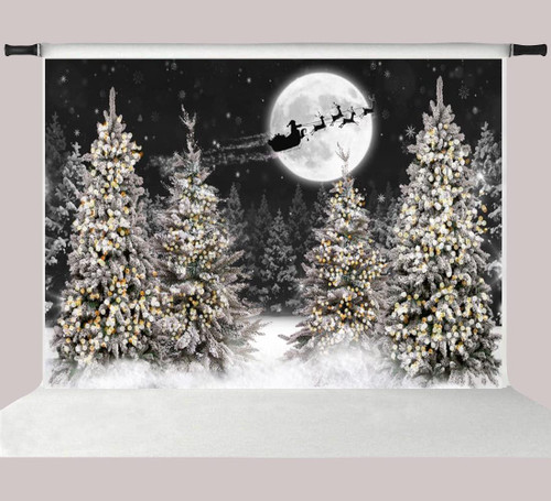 Kate 7x5ft Winter Snow Wonderland Photo Backdrops for Photography Christmas Eve Santa Elk Sleigh Photographic Background Forest Christmas Tree Backdrop Kate 7x5ft Winter Snow Wonderland Photo Backdrops for Photography Christmas Eve Santa Elk Sleigh Photographic Background Forest Christmas Tree Backdrop