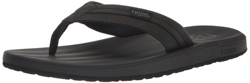 Flojos Men's LEVEE Flat Sandal, Black, 13