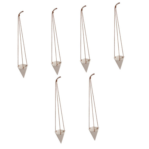 Yardwe 6 pcs Hanging Flower Pot Succulent Planter Wall Hanging Planter Basket pots for Indoor Plants Plant pots Indoor Plant vase Planting Container Ceramics Cactus Flower Pot Stand White