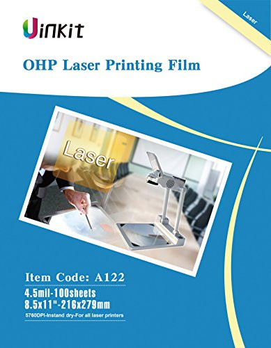 OHP Film Overhead Projector Film - 8.5x11" For Laser Jet Printer and Copier Transparency Film 100 Sheets Uinkit