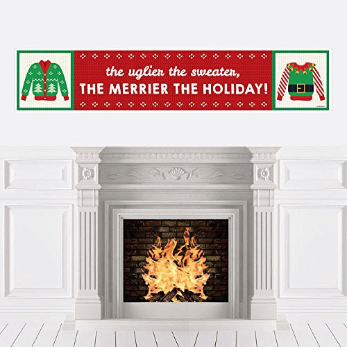 Big Dot of Happiness Ugly Sweater - Holiday & Christmas Party Decorations Party Banner