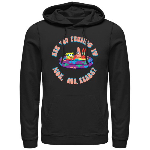 Nickelodeon Spongebob Squarepants are You Feeling It Now, Mr. Krabs Mens Pullover Hoodie, Black, S