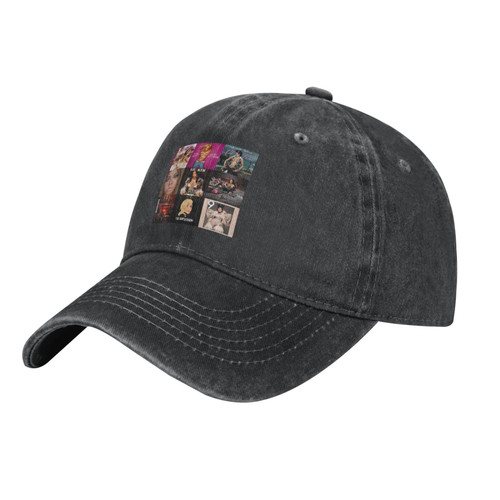 Lil Rapper Kim Singer Collage Cap Unisex Casual Washed Cowboy Cotton Hat Adjustable Outdoor Sports Chapeau Black