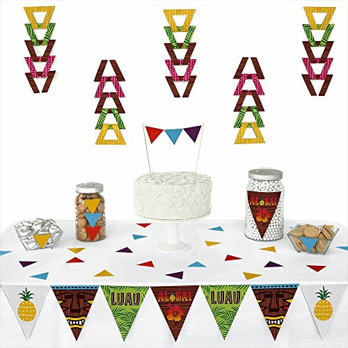 Big Dot of Happiness Tiki Luau - Triangle Tropical Hawaiian Summer Party Decoration Kit - 72 Pieces Big Dot of Happiness Tiki Luau - Triangle Tropical Hawaiian Summer Party Decoration Kit - 72 Pieces