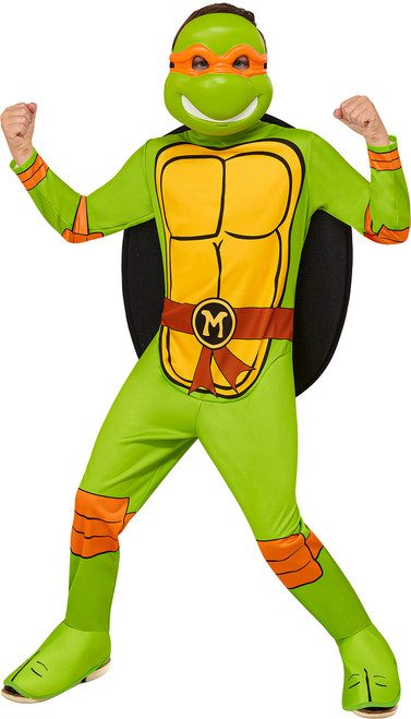 Rubie's Child's Teenage Mutant Ninja Turtles Michelangelo Costume Jumpsuit, Shell, and Half-Mask, As Shown, X-Small