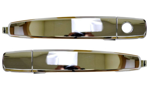 PT Auto Warehouse GM-3003M-FPK - Outer Exterior Outside Door Handle, Chrome - without Keyhole (Front Right), Front Left/Right Pair