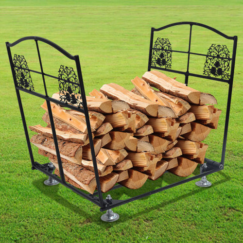 Metal Firewood Log Racks Outdoor Indoor Heavy Duty Firewood Storage Racks Organizer Camping Fireplace Wood Log Rack