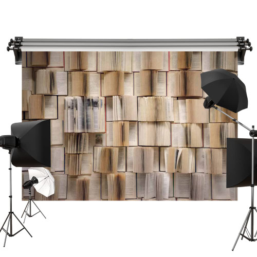 Kate 7x5ft/2.2x1.5m Vintage Bookshelf Backdrop Book Reading Background Photography Studio Props
