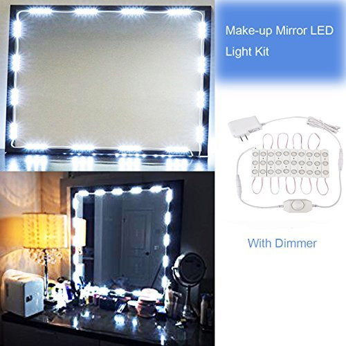 Huamai Vanity Light,Makeup Mirror Light Bathroom Vanity Light Kit, DIY Mirror Light Kit for Cosmetic Hollywood Mirror 30 LEDs with Power Supply and LED Dimmable Controller, White(Mirror Not Included)