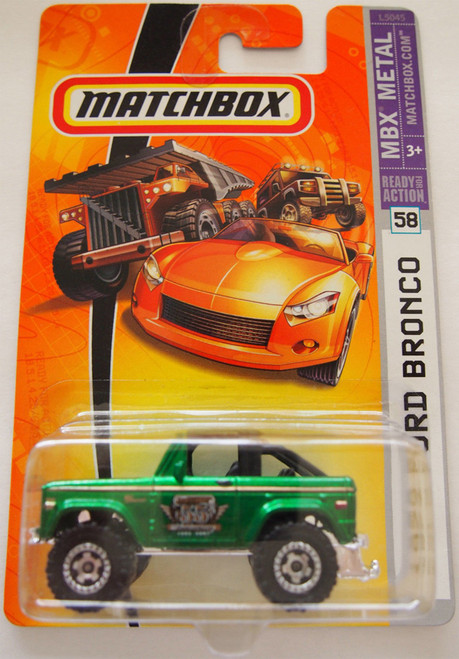 Matchbox 2007 MBX Metal 1972 Ford Bronco 4x4 #58, Metallic Green