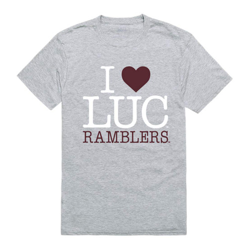 I Love Loyola University Chicago Ramblers Tee T-Shirt - Heather Grey, X-Large