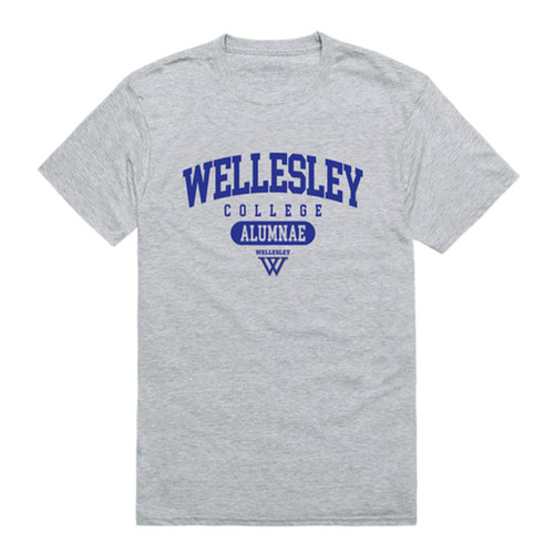 Wellesley College Blue Alumni Tee T-Shirt - Heather Grey, XX-Large