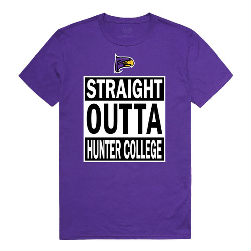 Hunter College Hawks Straight Outta Tee T-Shirt - Pruple, XX-Large