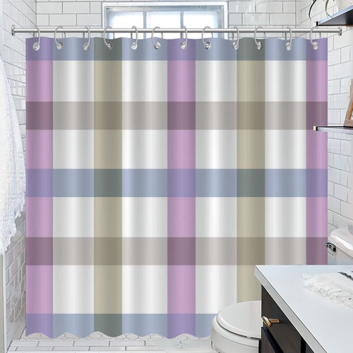 COVOME Shower Curtain Buffalo Check Plaid Bathroom Shower Curtain Solid Bathroom Curtain Home Bathroom Decorations 72x72 Inch