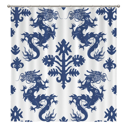 Bathroom Shower Curtains with Hooks 72x92 Inch,Blue Regalia Loong Shower Curtain Waterproof Fabric Bath Shower Curtain for Bathroom Bathtubs Decoration Bathroom Shower Curtains with Hooks 72x92 Inch,Blue Regalia Loong Shower Curtain Waterproof Fabric Bath Shower Curtain for Bathroom Bathtubs Decoration