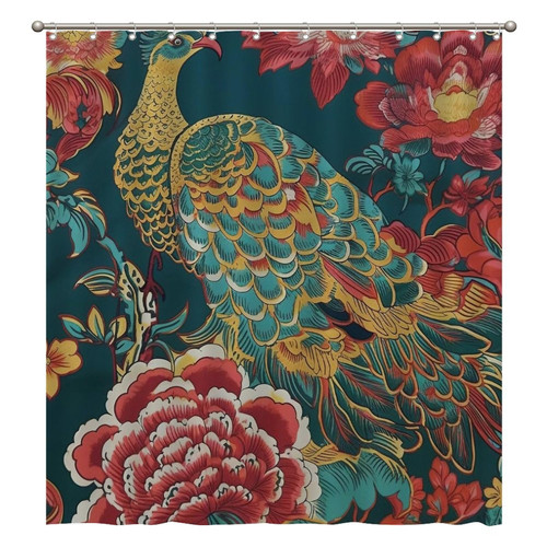 Bathroom Shower Curtains with Hooks 72x92 Inch,Chinoiserie Red Peony Floral Shower Curtain Waterproof Fabric Bath Shower Curtain for Bathroom Bathtubs Decoration Bathroom Shower Curtains with Hooks 72x92 Inch,Chinoiserie Red Peony Floral Shower Curtain Waterproof Fabric Bath Shower Curtain for Bathroom Bathtubs Decoration