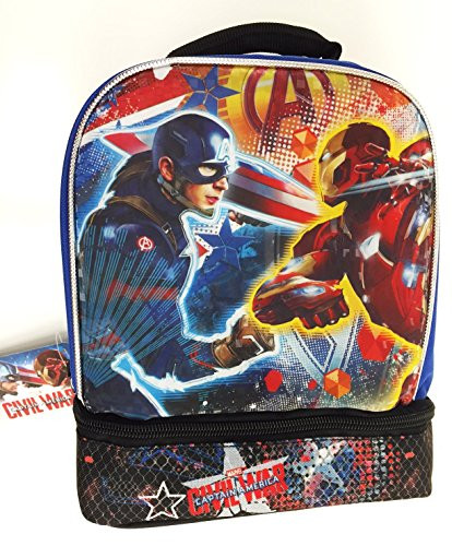 Marvel Captain America vs Iron Man: Civil War Dual Compartment Lunch Bag Kit