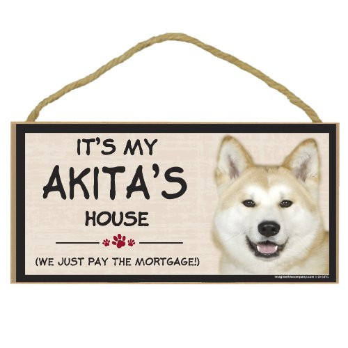 Imagine This Wood Breed Decorative Mortgage Sign, Akita