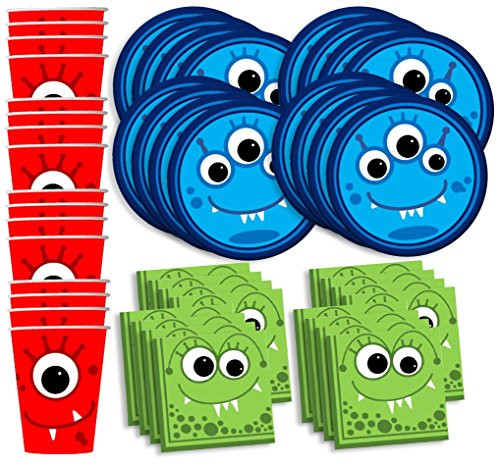 Mighty Monster Birthday Party Supplies Set Plates Napkins Cups Tableware Kit for 16 by Birthday Galore Mighty Monster Birthday Party Supplies Set Plates Napkins Cups Tableware Kit for 16 by Birthday Galore