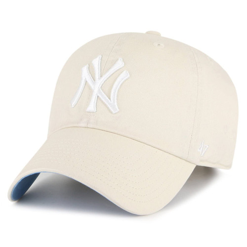 '47 New York Yankees Ballpark Clean Up Dad Hat Baseball Cap - Natural Beige, One Size