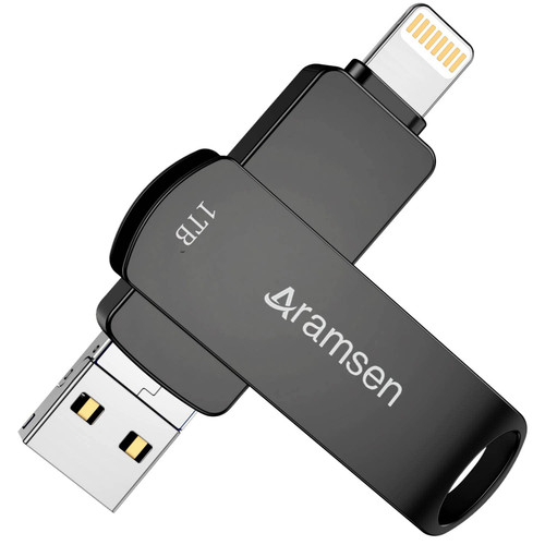 AramsenFlash Drive 1TB iPhone Photo Stick, USB 3.0 Flash Drive Photo Stick Memory Stick External Storage for iPhone/iPad/Android/PC?Black