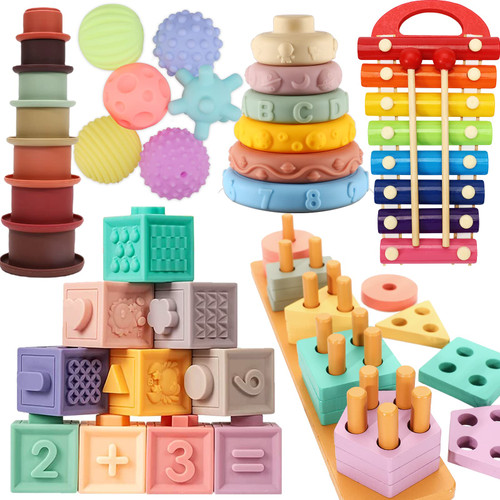 AZEN Baby Toys 6 to 12 Months, 6 in 1 Montessori Toys for Babies 6-12 Months, Sensory Toys for Toddlers 1-3, Montessori Toys for 1 Year Old, 6 Month Old Baby Toys, Infant Teething Toys AZEN Baby Toys 6 to 12 Months, 6 in 1 Montessori Toys for Babies 6-12 Months, Sensory Toys for Toddlers 1-3, Montessori Toys for 1 Year Old, 6 Month Old Baby Toys, Infant Teething Toys