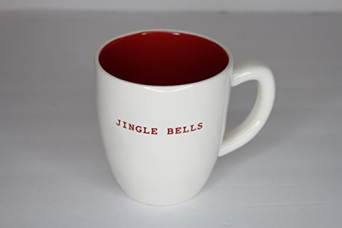 Rae Dunn Magenta Ceramic Large Mug Typewriter Jingle Bells - Cream/Red