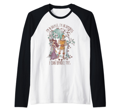 Disney Hercules Meg I'm In Distress I Can Handle This Raglan Baseball Tee