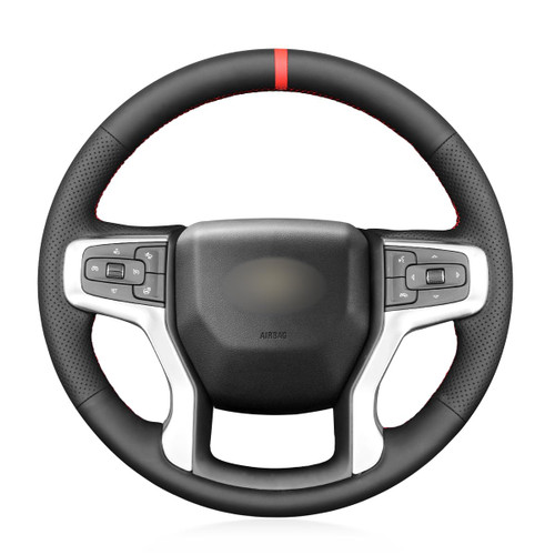 MEWANT Car Steering Wheel Covers for Chevrolet Blazer/Silverado (1500) / Silverado (2500/3500) / Suburban/Tahoe Microfiber Leather Car Steering Wheel Wrap