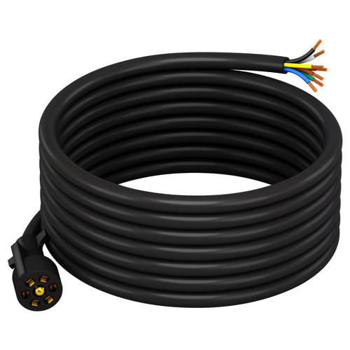 CheeMuii 15 FT Trailer Cord Heavy Duty 7 Way Trailer Wiring Harness Kit 7 Pin Trailer Plug Inline Wire Harness Cable for Trailers RVs Campers