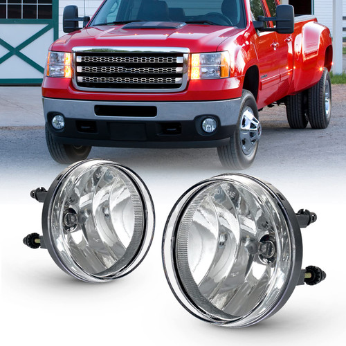 AUDOPARTION Fog Lights Assembly Replacement for 2007-2013 GMC Sierra 1500,2007-2014 Sierra 2500 3500 HD Fog Lamps with H8 12V 35W Halogen Bulbs,Wiring Harness and Switch(Clear Lens) AUDOPARTION Fog Lights Assembly Replacement for 2007-2013 GMC Sierra 1500,2007-2014 Sierra 2500 3500 HD Fog Lamps with H8 12V 35W Halogen Bulbs,Wiring Harness and Switch(Clear Lens)