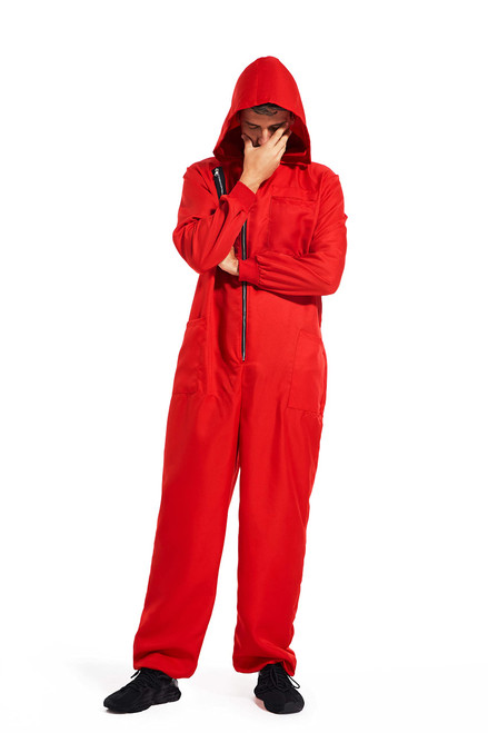 Lukyamzn Halloween Red Money Jumpsuit Cosplay Party Tracksuit Outfits Props Role Play Red Classic Costume from TV Series