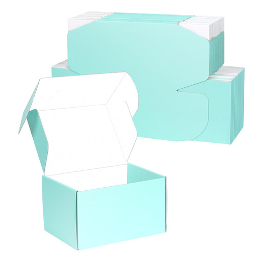 DERZIFUN 7x5x4 Inch Corrugated Shipping Boxes Small, 20 Pack Blue Shipping Mailing Boxes for Packaging, Recyclable Cardboard Box Mailers for Small Business Packing Jewelry Ornament Gift Craft Packaging Supplier, Literature Mailing
