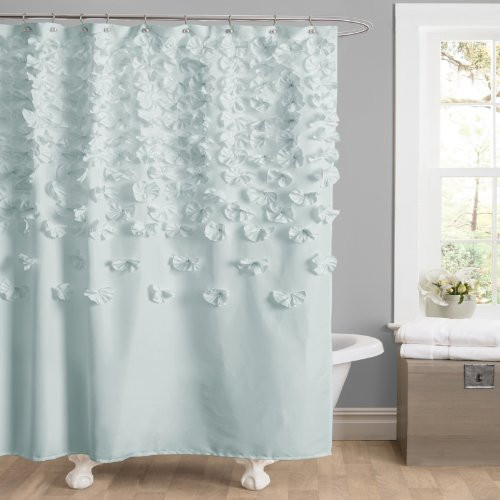 Lush Decor Lucia Shower Curtain, 72 by 72-Inch, Blue