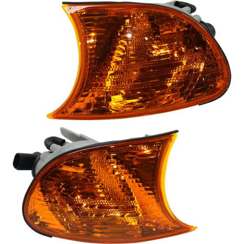 For 1999-2001 BMW 323i E46 Coupe/Convertible Parking/Signal Light Pair w/Amber Lens For BM2520106