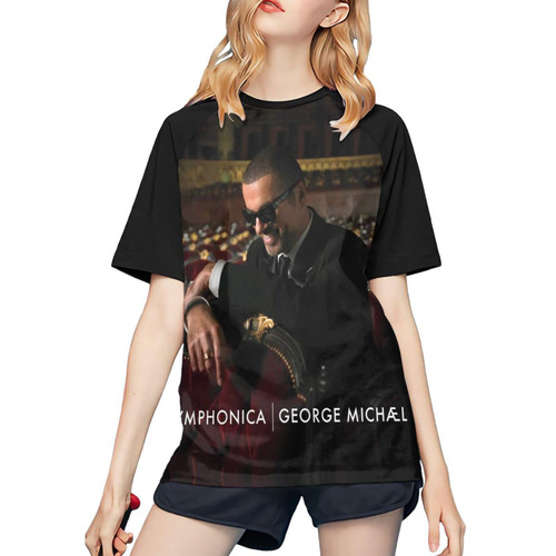 George Music Michael Singer Symphonica Baseball T Shirt Female Casual Graphic Tee Round Neckline Short Sleeve T-Shirts Black Large