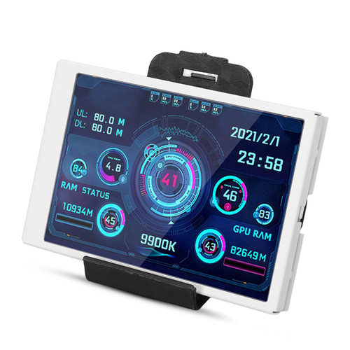 Yunseity 3.5in Computer Temp Monitor, IPS USB Mini Screen AIDA64 PC CPU RAM Data Monitor, PC Temperature Display, PC Sensor Panel for PC Computer Case Secondary Screen (White)