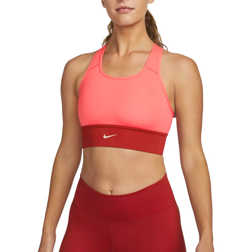 Nike Dri-FIT Swoosh Women's Medium-Support 1-Piece Padded Longline Sports Bra (as1, Alpha, m, Regular, Regular, Bright Crimson)