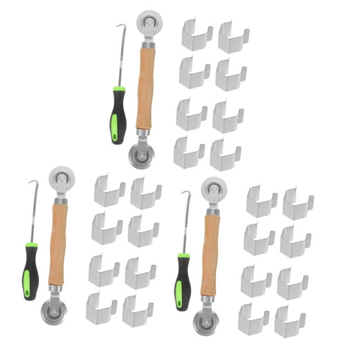 Angoily 3 Sets Screen Repair Tool Set mesh window screen hitch kit hook tool spline remover hook window screen tool rolling screen tool screen installation tool screen spline roller frame
