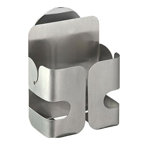 WENKO 2020040100 Turbo-Loc sponge holder - fixing without drilling, Stainless steel, 3.2 x 4.3 x 2.1 inch, Matt