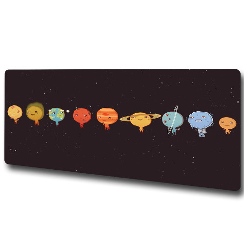 llsxi Galaxy Black Non-Slip Base Mouse Pad with Stitched Edge,15.74"x35.43"Large Gaming Mouse Pad,Computer Desktop Mat Keyboard Desk Pad