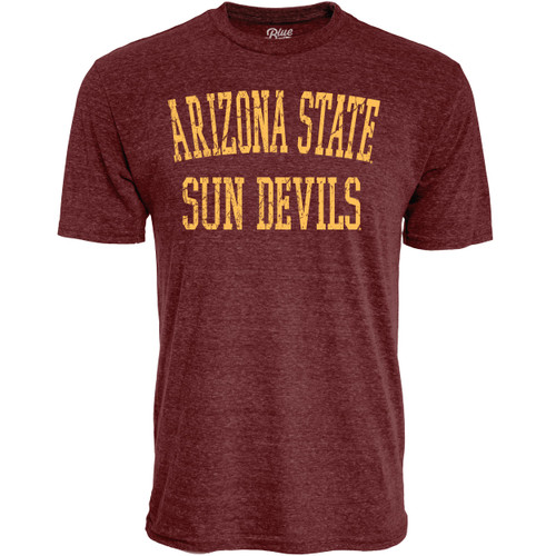 Blue 84 Men's Arizona State Sun Devils T Shirt Tri-Blend Team Color, Arizona State Sun Devils Maroon, Large Blue 84 Men's Arizona State Sun Devils T Shirt Tri-Blend Team Color, Arizona State Sun Devils Maroon, Large
